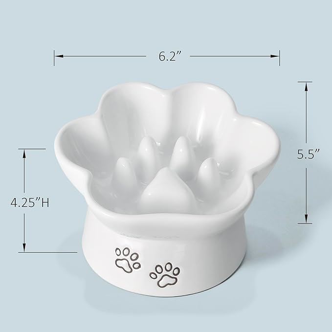 Kaiikai’s Slow Feeder Dog Bowls and Cat Food Bowl 15 oz Ceramic Dog Water Bowl Elevated Slow Feeder Dog Food Bowls Slow Feeder Cat Bowl Small Dog Slow Feeder Bowl for Dry and Wet Food Puppy Supplies - PAWPICO