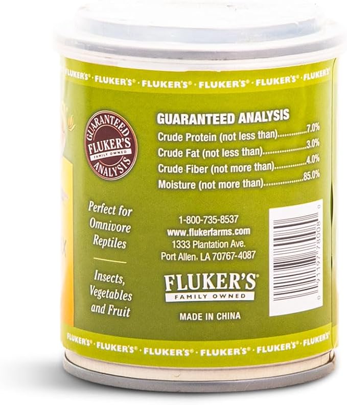 Fluker's Gourmet Canned Food for Reptiles, Fish, Birds and Small Animals, Omnivore Mix 1.2 oz Flukers