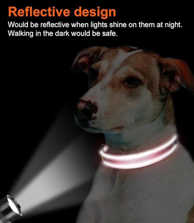 Joytale Reflective Dog Collar,Soft Neoprene Padded Breathable Nylon Pet Collar Adjustable for Small Dogs,Pink,S - PAWPICO