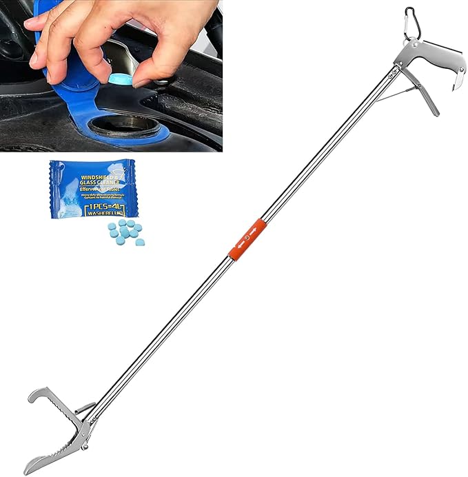 Reptile Tongs Snake Grabber Tool lock 47 inch Aluminum Alloy Easy to Carry Foldable and Light with Zigzag Wide Jaw Stainless Steel Professional Outdoor Catch Snake Hooks HOOJUKE