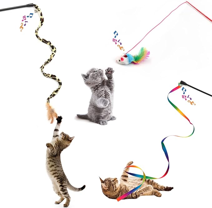 Kitten Toys Cat Toys Assortments, 26 Packs Cat Toys Variety Pack for Kitty, Cat Wand Toy, Cat Feather Toys, Cat Balls with Bells, Cat Mouse Toy, Catnip Toys for Indoor Cats - PAWPICO