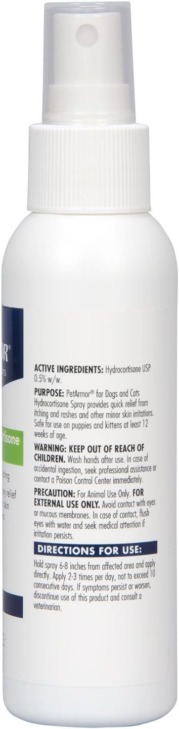 PetArmor Hydrocortisone Spray for Dogs & Cats, 4 oz PetArmor