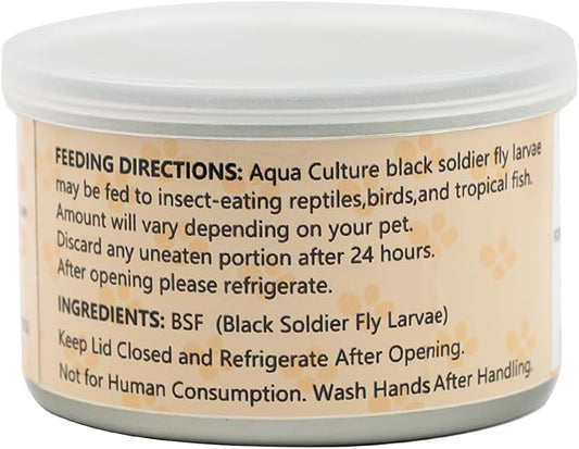 6 Pack Canned Black Soldier Fly Larvae for Reptiles, Fish, Birds and Small Animals, BSF, Healthy High Protein Treat, Reptile Bird Fish Food 1.2 Ounces Each Jadingfarm