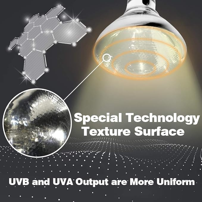LUCKY HERP 100 Watt UVA+UVB Full Spectrum Vapor Heat Lamp Bulb, High Intensity Self-Ballasted Heat Basking Lamp/Bulb/Light for Reptile and Amphibian, Sun Lamp for Bearded Dragon Lizard Turtle(Clear) LUCKYHERP