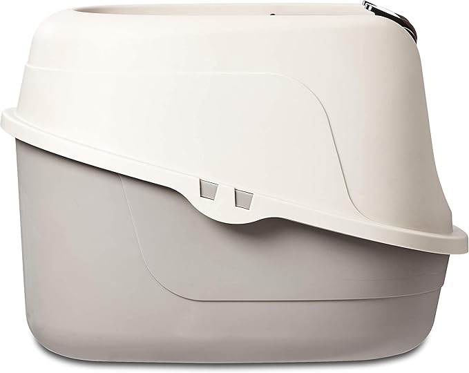 Amazon Basics No-Mess Enclosed Hooded Cat Litter Box, Standard, Multicolor, 21 in x 16 in x 15 in - PAWPICO