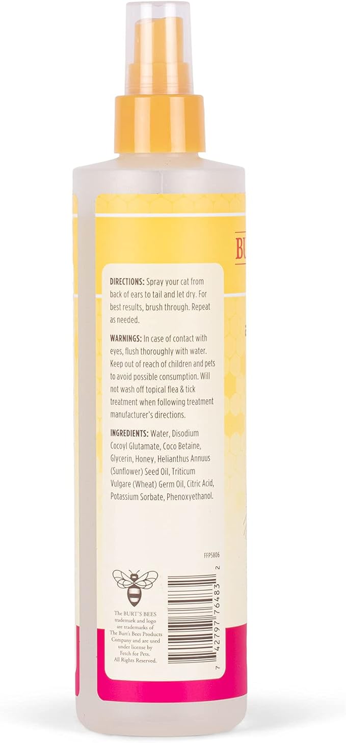 Burt's Bees for Pets Anti-Hairball Cat Spray - Hairball Remedy for Cats with Wheatgerm Oil and Sunflower Oil - Cruelty Free, pH Balanced for Cats - Made in the USA, 10 oz BURT%27S+BEES+FOR+PETS