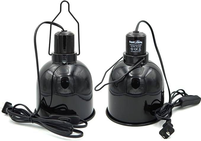 Reptile Light Fixture, 2-Pack 5.5'' Deep Dome for Reptile Light/Heat Lamp/UVB Light, 5.5 Inch Light Reflector Dome ReptiKing