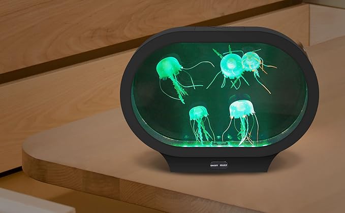 Lightahead Realistic LED Jellyfish Mood Lamp Oval Design with Vibrant Color Changing Light Effects. A Sensory Flourescent Jelly Fish Aquarium Tank Lightahead%C2%AE
