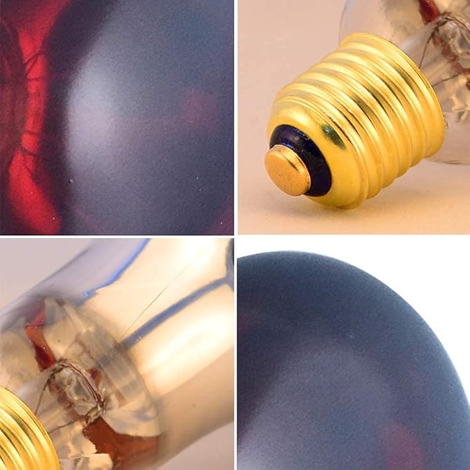Heat Lamp Bulb R40/125 Watt Roasted Red Infrared Proof Glass Bulb for Food Service, Brooder Bulb,Chicks, Pet,Bathroom,Light Therapy,Reptiles and Amphibian BONGBADA