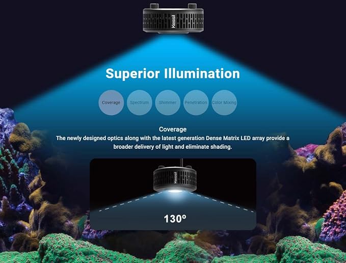Kessil A360XE Tuna Blue Saltwater Aquarium LED Light Tank Full Color Spectrum for Superior Coral Reef Growth KessilLighting