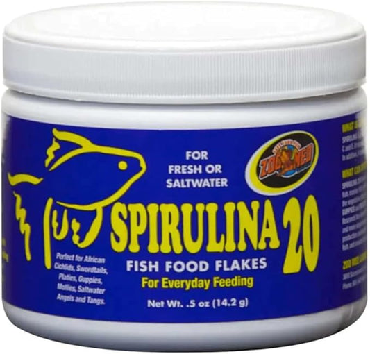 Zoo Med Spirulina 20 Flake Fish Food, 2-Ounce ZooMed