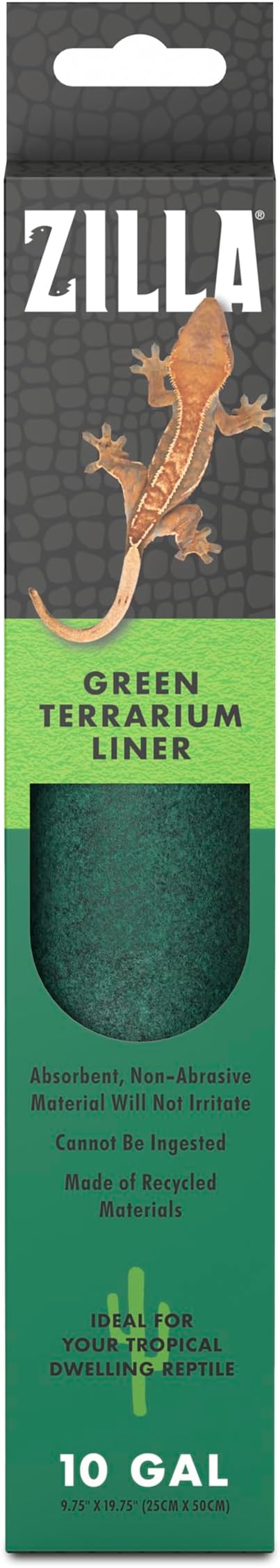 Zilla Reptile Terrarium Bedding Substrate Floor Liner, Green, 10G, 9.75" x 19.75" Zilla