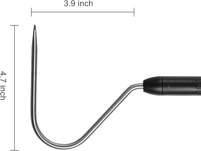 REPTI ZOO 57" Snake Catcher Professional Stainless Steel Retractable Snake Hook Reptile Catcher Stick Rattlesnake Grabber Pick-up Snake Pole Handling Tool (Snake Hook) REPTIZOO