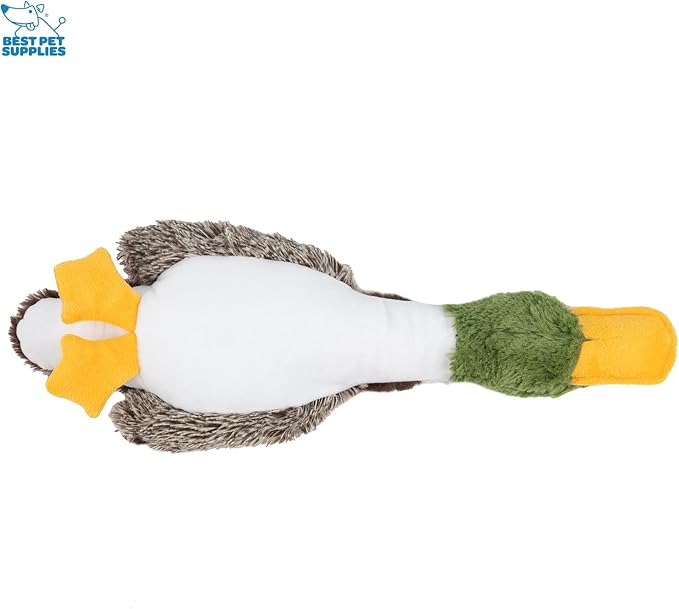 Best Pet Supplies Interactive Mallard Mates Dog Toy with Crinkle and Squeaky Enrichment for Small and Medium Breed Puppies or Dogs, Cute and Plush - Mallard Duck (Brown), Medium - PAWPICO