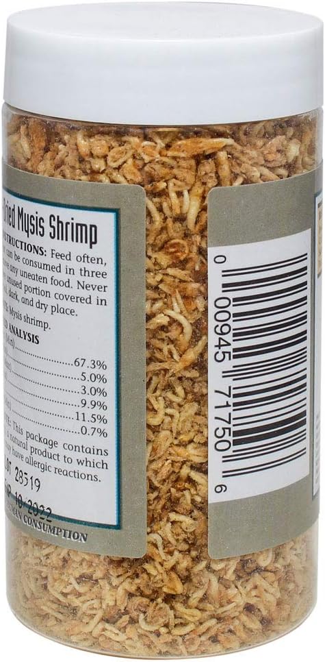 San Francisco Bay Brand Freeze-Dried Mysis Shrimp - Premium Fish Food, Tetra Fish Food, Tropical Fish Food - Ideal for Freshwater and Saltwater Fish, Cichlids, Angels, Seahorses - 0.49 oz (14g) SanFranciscoBayBrand