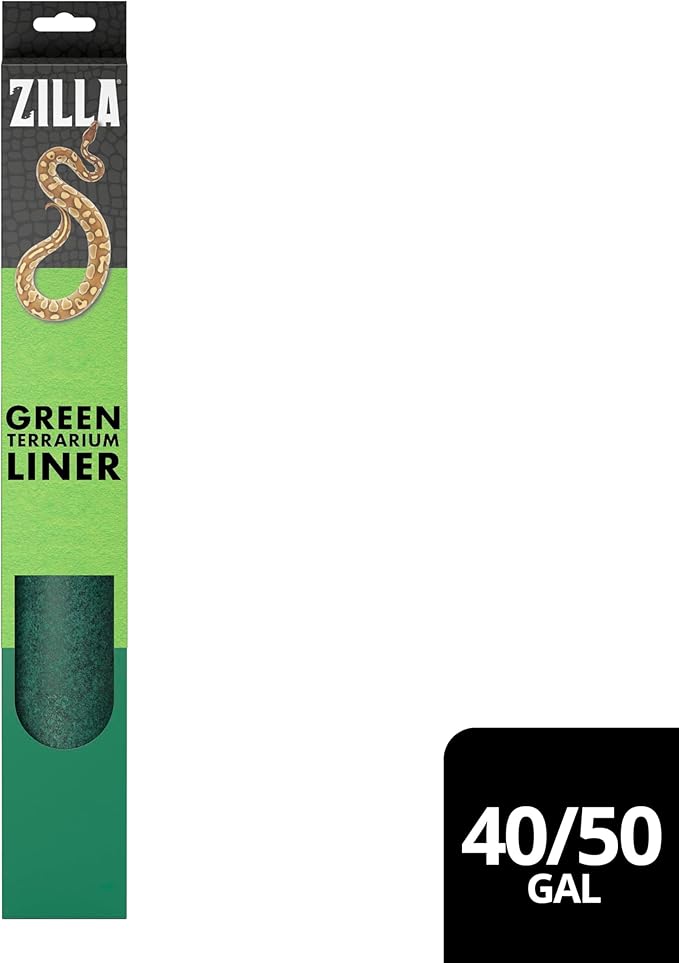 Zilla Reptile Terrarium Bedding Substrate Floor Liner, Green, 40BR/50G, 17.25" x 35.25" Zilla