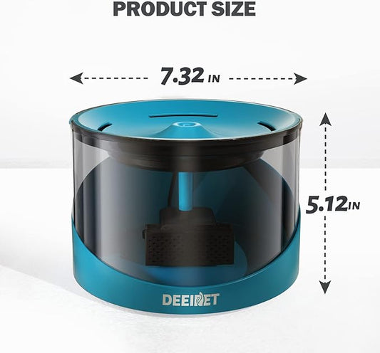 Cat Water Fountain, 74oz/2.2L Ultra Quiet Automatic Water Dispenser for Cats Dogs with Colorful LED Indicator, Water Bowl for Pets with Filter - PAWPICO