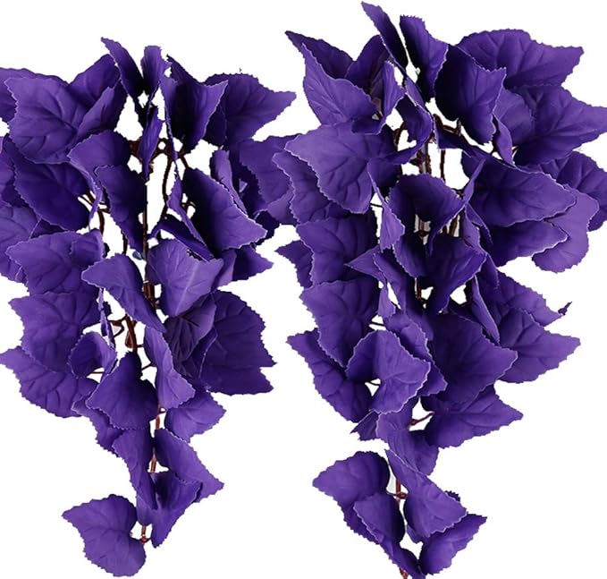 Reptile Plants, 2 Pieces Hanging Silk Terrarium Plant with Suction Cup for Bearded Dragons Lizards Geckos Snake Pet, Decorations Terrariums Pet Supply of Reptile & Amphibian Habitat Plants PAWPICO