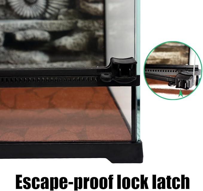 SARUFO Reptile Terrariums Tank (10 PCS) Front Opening Door 8"x8"x12" Amphibian Tank Starter Kit, Suitable for Small Reptiles Such as Geckos, Snakes, Lizards, Chameleons, Serpents SARUFO