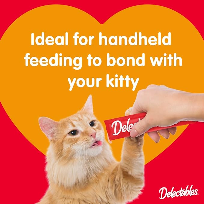Delectables Squeeze Up Creamy Squeezable Puree, Lickable Wet Cat Treats, Grain Free, No Added Fillers, No By-Products, No Added Preservatives, 0.5 Ounces Tube Tuna & Salmon with Catnip, 32 Tubes Total Hartz