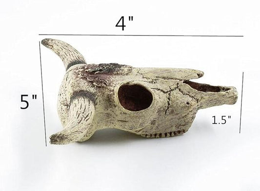 Leoyoubei Aquarium Decoration, Fish Tank Small Skull,Fish Turtle Hidden, Bonsai beautification. Cave Landscape Pet Reptile House Shrimps & Snails Love Them (Cattle Skull) Leoyoubei