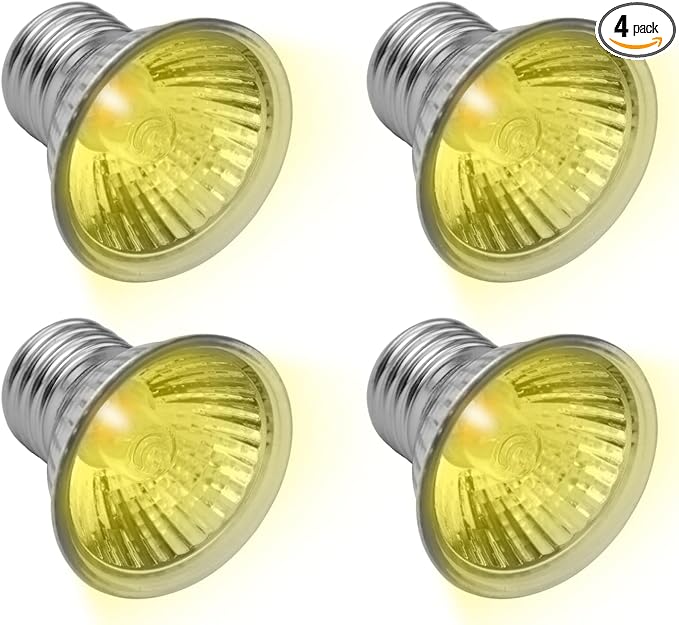 DOMICA 4-Pack 50W UVA UVB Light Bulbs for E27 Reptile Heat Lamp, Basking Spot Light Simulated Sunlight, Heating Lamp for Turtle, Lizard, Snake, Beared Dragon, Amphibians DOMICA