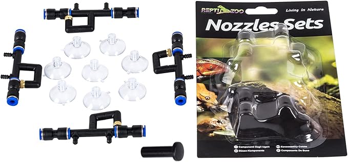 REPTI ZOO 4 Pieces Spray Nozzles Adjustable Fine Misting Water for Reptiles REPTIZOO