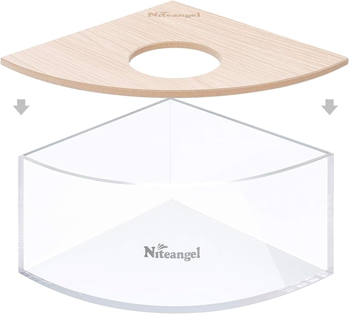Niteangel Animal Sand-Bath Box: - Acrylic Critter's Sand Bath Shower Room & Digging Sand Container for Hamsters Mice Lemming Gerbils or Other Small Pets (Triangle, Burlywood) Niteangel