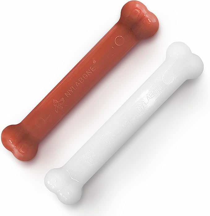 Nylabone Power Chew Classic Bone Chew Toy for Dogs, Durable Dog Toys for Aggressive Chewers, Chicken Flavor, Large/Giant - Up to 50 lbs. (2 Count) - PAWPICO