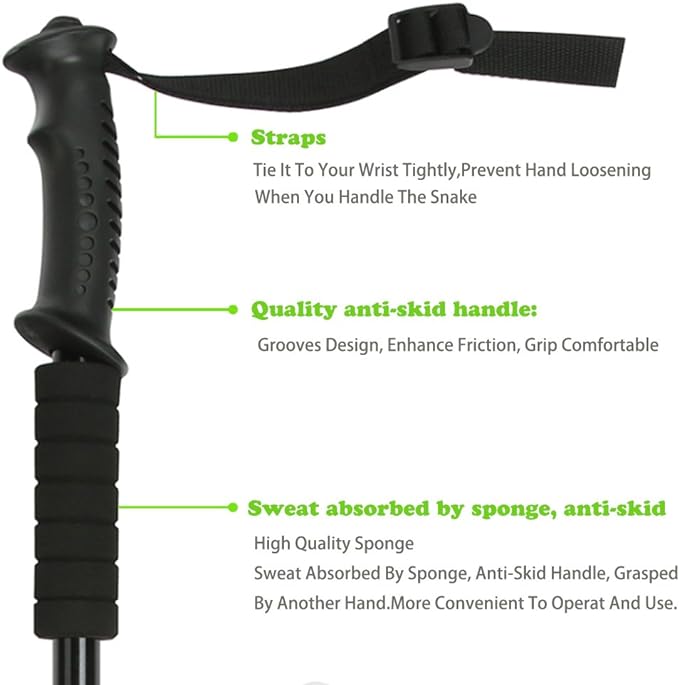 Extendable Snake Hook Reptile Corn Snake Ball Python Rattlesnake Handling Tool for Catching,Controlling,Or Moving Snakes, Material Tool(53inch and 25inch) PAWPICO