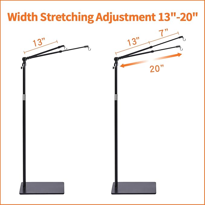 76" Stretching Adjustment Dual Reptile Lamp Stand Hang 8 Lbs Very Sturdy, Reptile Heat Light Stand Brooder Lamp Support, Grow Light Stand, Turtle Tank Light Stand, Aquarium Light Stand msgglun