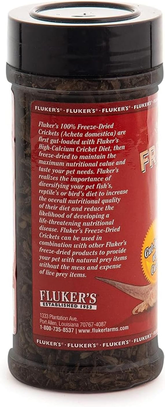Fluker's Freeze Dried Crickets, Ideal for Reptiles, Birds, and Fish, Packed with Protein and Essential Nutrients, 1.2 oz Flukers