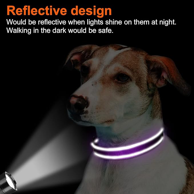 Joytale Reflective Dog Collar,Soft Neoprene Padded Breathable Nylon Pet Collar Adjustable for Puppy and Small Dogs,Purple,XS - PAWPICO