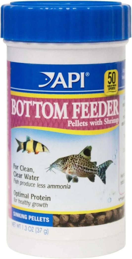 API BOTTOM FEEDER PELLETS WITH SHRIMP Fish Food 4.0-Ounce Container API