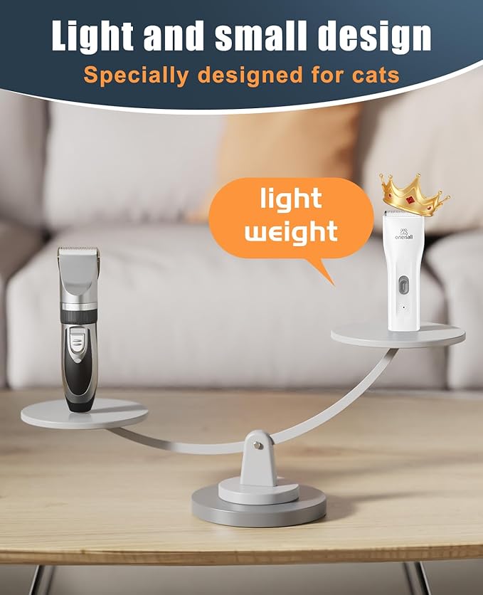 oneisall Pet Clipper for Cat Matted Hair, Pet Shaver for Cats Quiet Pet Hair Clippers Cordless Cat Clippers for Matted Hair Cat Clippers for Long Hair - PAWPICO