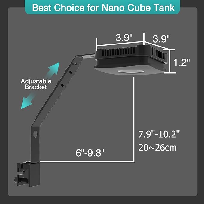 Lominie LED Aquarium Light Saltwater Aquarium Lamp 30W Full Spectrum with Remote Dimmable Nano Coral Reef Light for Fish Tank with Bracket Lominie