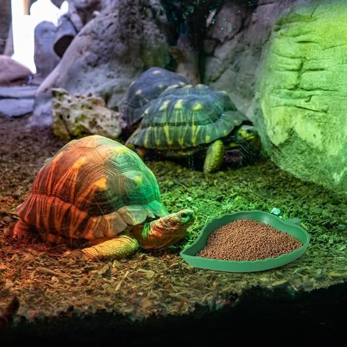4Pack Terrarium Bowls Turtle Feeding Dishes Shallow and Flat Reptile Food and Water Feeder for Tortoise,Bearded Dragon,Lizards,Gecko,Cute Leaf and Mango Shaped SLSON