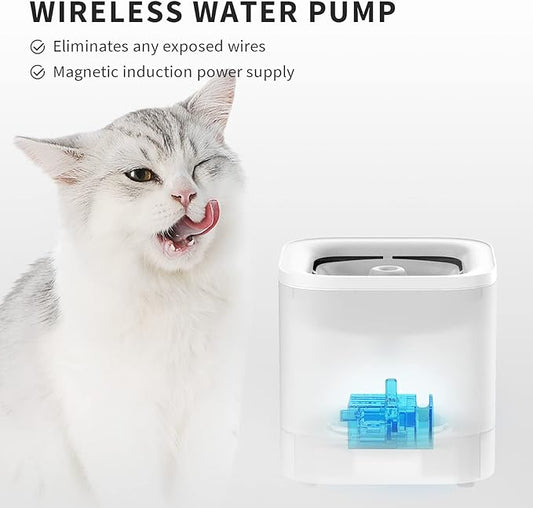 PETKIT New Cat Water Fountain with Wireless Pump, Ultra Quiet 65oz/1.85L Pet Water Fountain for Cats and Dogs Inside, Detachable Design Easy to Clean and Assemble, Filters Included - PAWPICO