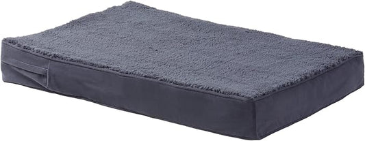 Happy Hounds Oscar Rectangle Orthopedic Foam Sherpa Dog Bed, Medium (42 x 30 in.), Prussian Blue - PAWPICO