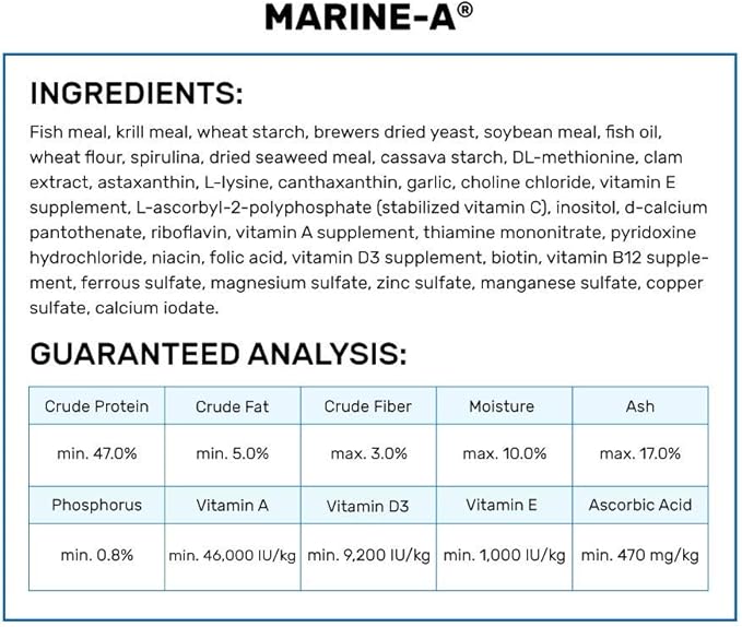 Hikari Marine-A Pellets Fish Food for Larger Marine Fish, 3.87 oz (110g) Hikari