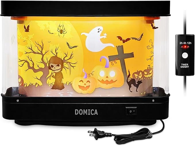 DOMICA Halloween Decorations Halloween Decor, Night Light with Timer for Bedroom, Halloween Ghost Pumpkin Party Favors Home Decor LED Table Light Table Lamp Indoor DOMICA
