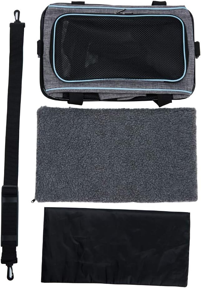 Vceoa 17.5x11x11 Inches Cat, Dog Carrier for Pets Up to 16 Lbs, Soft-Sided Cat Bag Animal Carriers Travel Puppy Carry As a Toy of Fabric Pet Home - PAWPICO