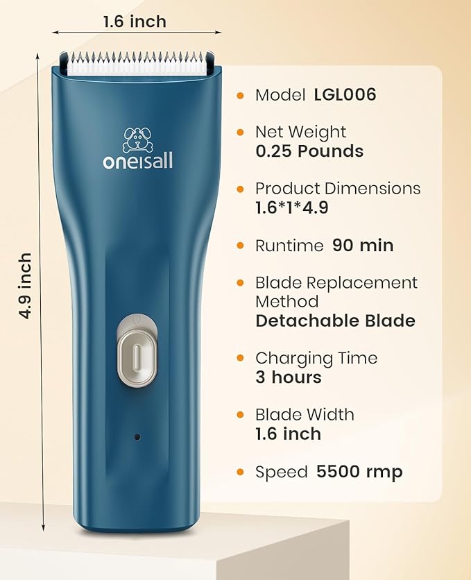 oneisall Pet Clipper for Cat Matted Hair, Pet Shaver for Cats Quiet Pet Hair Clippers Cordless Cat Clippers for Matted Hair Cat Clippers for Long Hair - PAWPICO