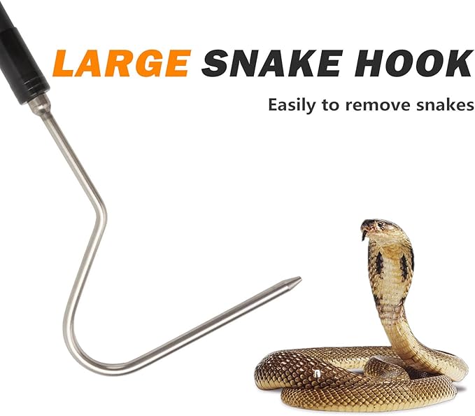 44 inch Snake Hook Catcher Stick Tongs Grabber Handling Tool Kit for Rattlesnakes Python Copperhead Removal Catching Dutypro