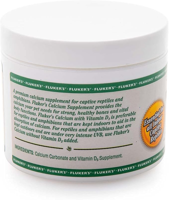 Fluker's Calcium Reptile Supplement with added Vitamin D3, 4 oz. Flukers