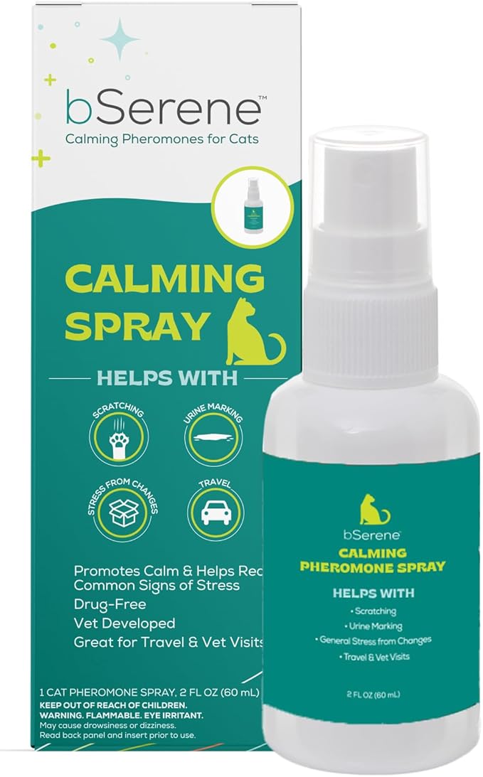 Pheromone Calming Spray for Cats 60mL bSereneCalmingforCatsandDogs
