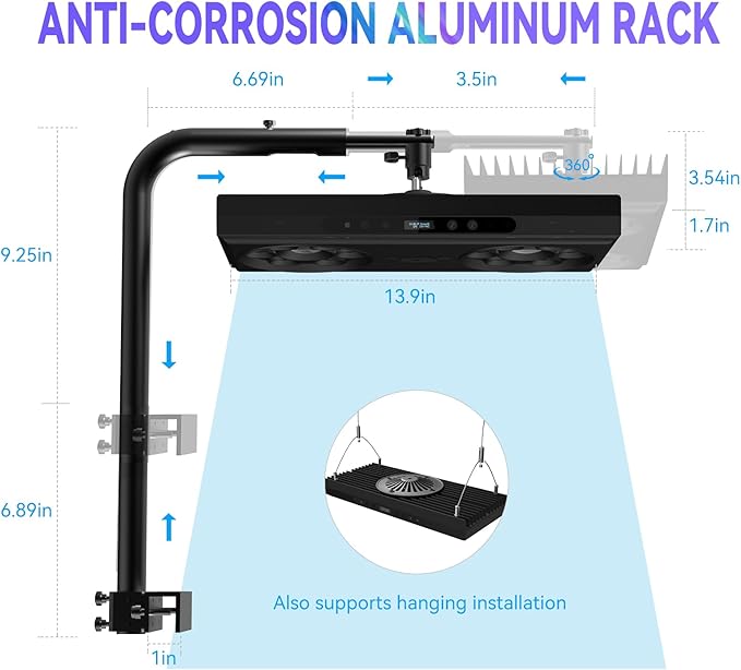 Aquarium Light-140 Watts Reef Light High Penetration Wide Coverage Sunrise Sunset Moonlight Saltwater Lights for Coral with Master Slave Group Control & Timer & Screen SmatFarm