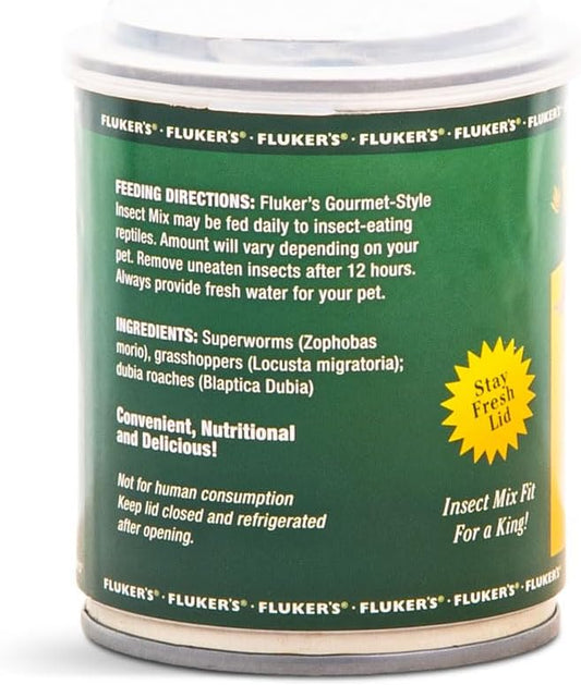 Fluker's Gourmet Canned Food for Reptiles, Fish, Birds and Small Animals, Insect Mix, 2.75 oz Flukers