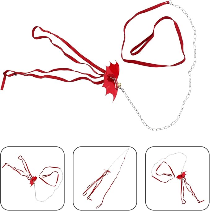 Turtle Wing Design Harness Strap Chest Collar Adjustable Rope Walking Control Rope Great for Turtle Reptile (Red L) POPETPOP
