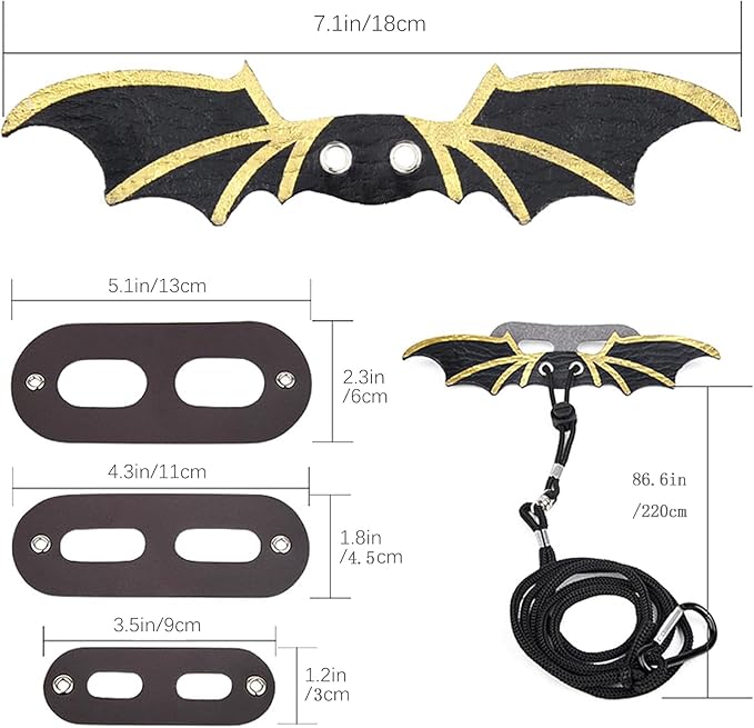 3 Size Pack Bearded Dragon Leash and Harness Set, Bearded Dragon Harness, Soft Leather Detachable Adjustable Reptile Lizard Leash Bearded Dragon (Golden) cyhaen